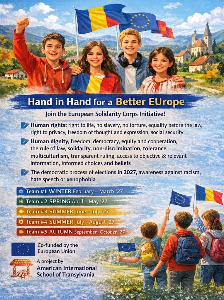 „Hand in Hand for a Better Europe!” — Afiș Voluntariat CES 2027
